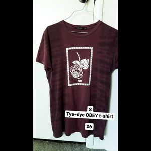 Maroon Tye-Dye OBEY T-Shirt